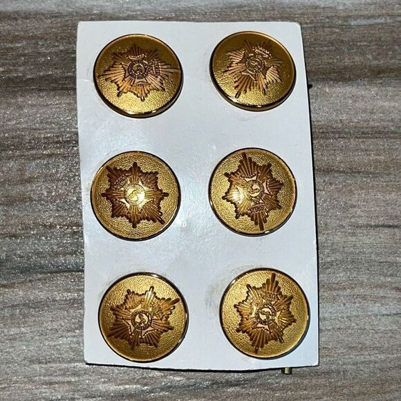 Vintage Worcestershire Regiment Uniform Button Covers Original Gold Tone Lot 6 - Picture 1 of 10